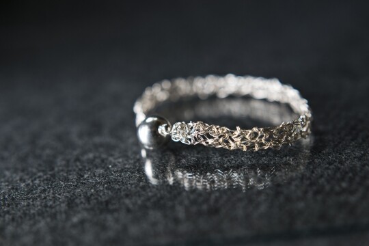 silver knitted bracelet