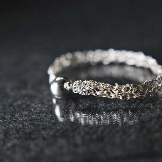 silver knitted bracelet