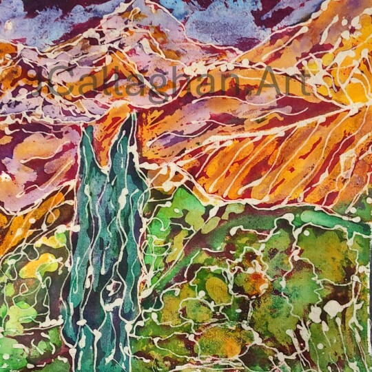 Batik watermarked landscape