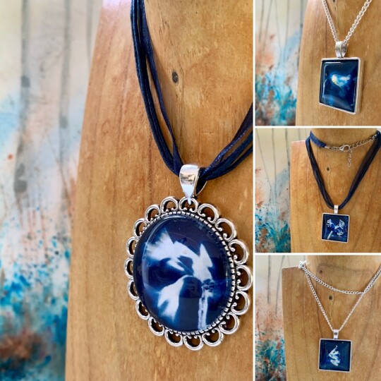 3   Paula Smith   Botanical Cyanotype Pendants