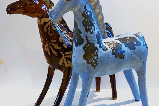 2 HORSES. Ceramic. Kathy Priddis jpg