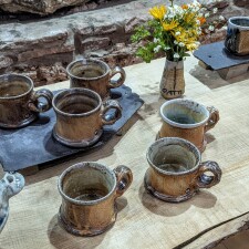 Jeremy Steward   Wood Salt Fired Stoneware Mugs