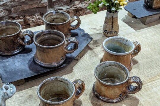 Jeremy Steward   Wood Salt Fired Stoneware Mugs