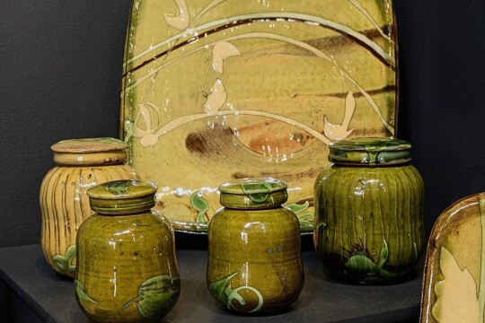 Patia Davis   Earthenware Plate and Jars