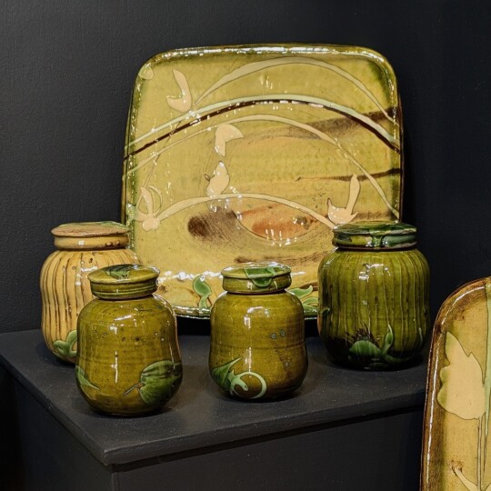 Patia Davis   Earthenware Plate and Jars