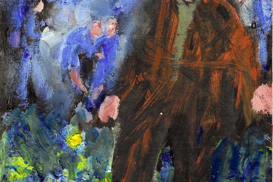 Gardener Growing Love, In a Mist (Ancestor Series)   Mary Edwards, oil, 4.5x5.5in