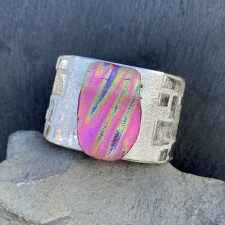 UAP cuff fused with pink dichroic glass