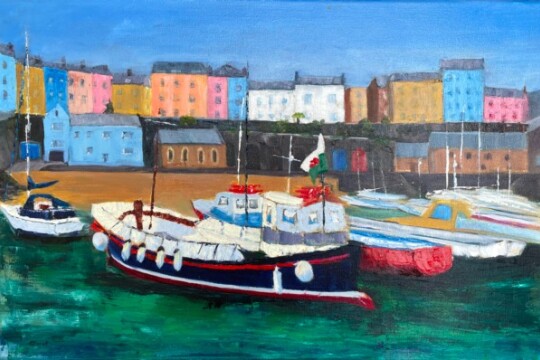 Colourful Tenby Harbour, Wales