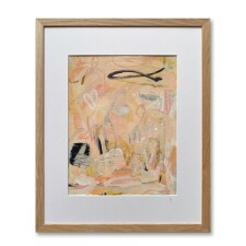 Love Letters Pink Abstract Painting Framed 8x11 WARM EMBRACE