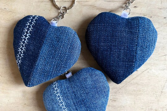 Bea Sparks Upcycled Denim Hearts