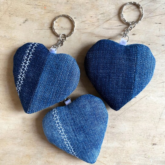 Bea Sparks Upcycled Denim Hearts