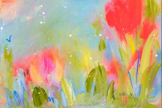 Charlotte Keating Acrylic Painting Meadow's Bloom