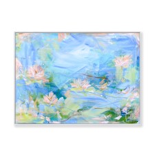 Charlotte Keating Drifting Light Water Lily Large Abstract Painting DL
