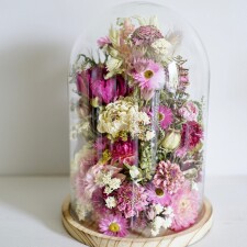 Shanna Ludwig pink bell jar flowers