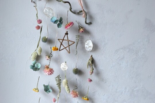 harebell and bee colourful flower mobile