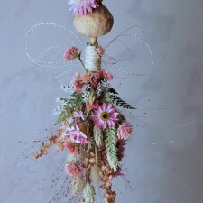 harebell and bee pink flower fairy