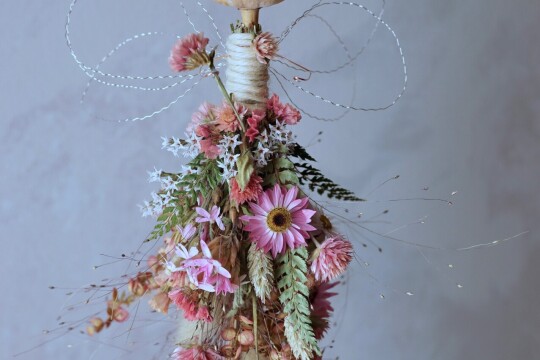 harebell and bee pink flower fairy