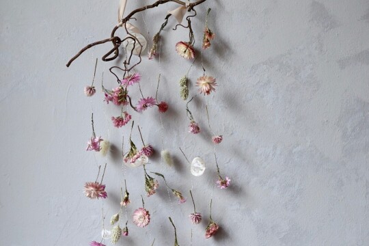 harebell and bee pink flower mobile